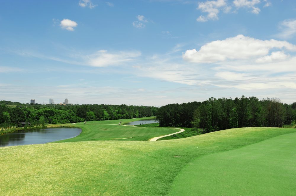 Golf Course In Spring Sunny Day With Raleigh 